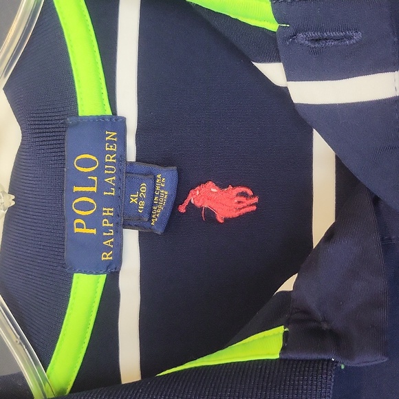 POLO RALPH LAUREN 2016 Ryder Cup Hazeltine Polo Golf Shirt Blue/White YXL - Picture 2 of 11